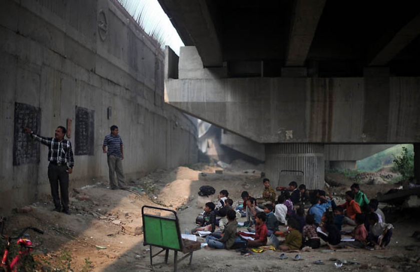 Bridging the gap: a school below Delhi Metro line