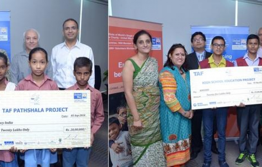 On International Literacy Day, United Technologies along with partner United Way of Delhi funds the education of 800 underprivileged children