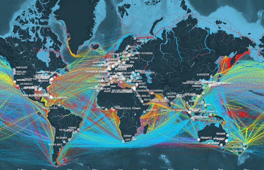 This Map Tracks Thousands Of Cargo Ships To Highlight Their Carbon Emissions