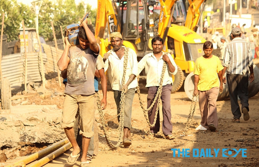 Hard hats and Chappals