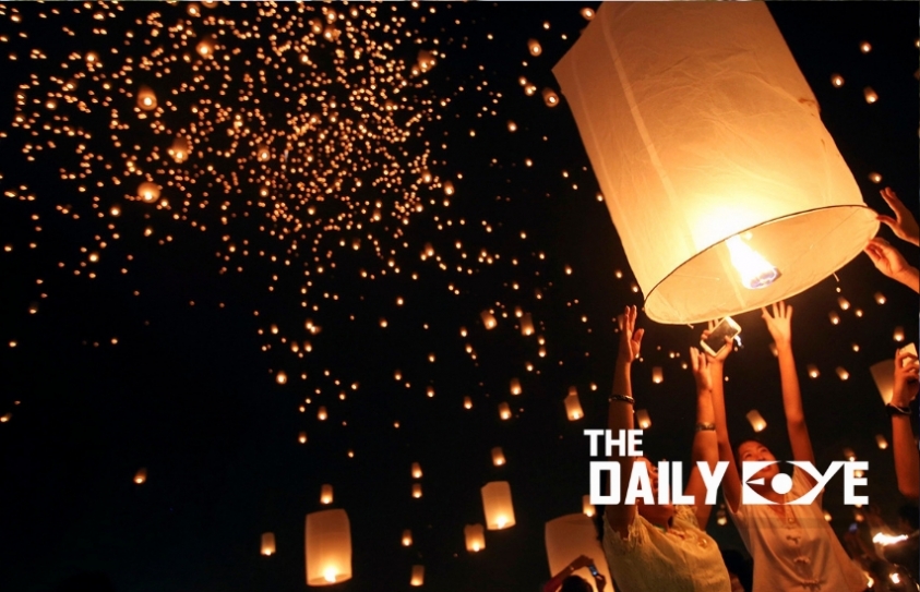 Lanterns flood the sky during Thailand’s Floating Lantern Festival
