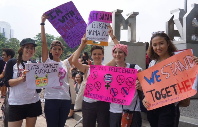 Thousands march in support of women’s rights in Jakarta