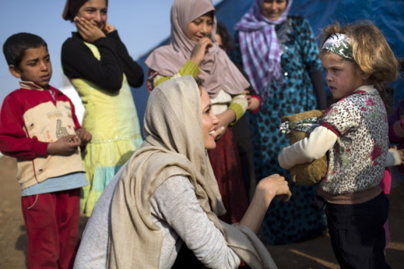 Angelina Jolie helping Syrian children bigger news than celebrity feud