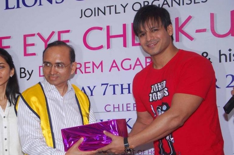 Amirta Rao and Vivek Oberoi at free eye check up camp inauguration