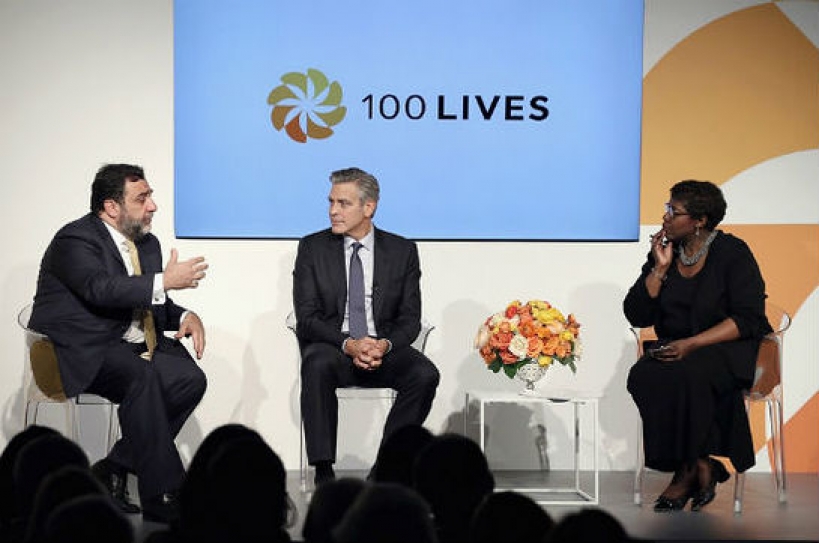 George Clooney Hits the Stage to help launch the 100 Lives Initiative