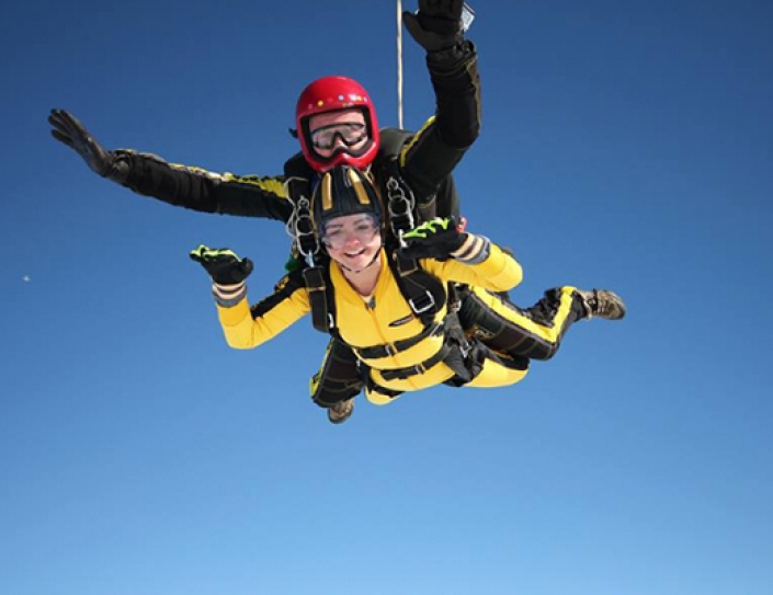 Game Of Thrones' Maisie Williams Jumps From A Plane For Dolphins.