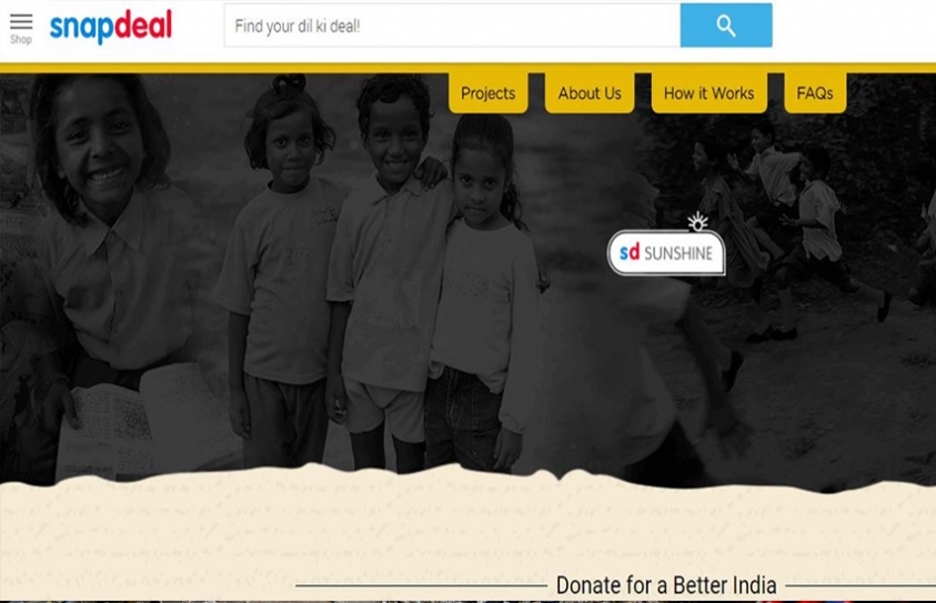 Snapdeal Sunshine, A Donation Platform For Better India.