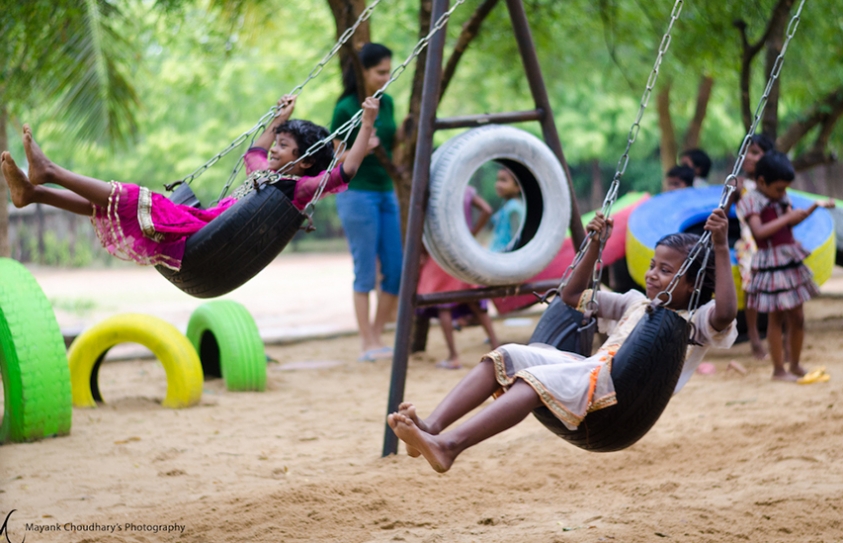 These Ingenious IIT Students Are Using Scrap Tyres To Build A Library And Playground For Needy Kids